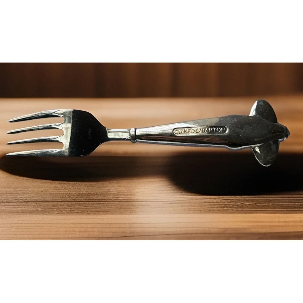 Reed & Barton‎ Stainless Steel Zoom Zoom Airplane Fork Flatware Baby Toddler